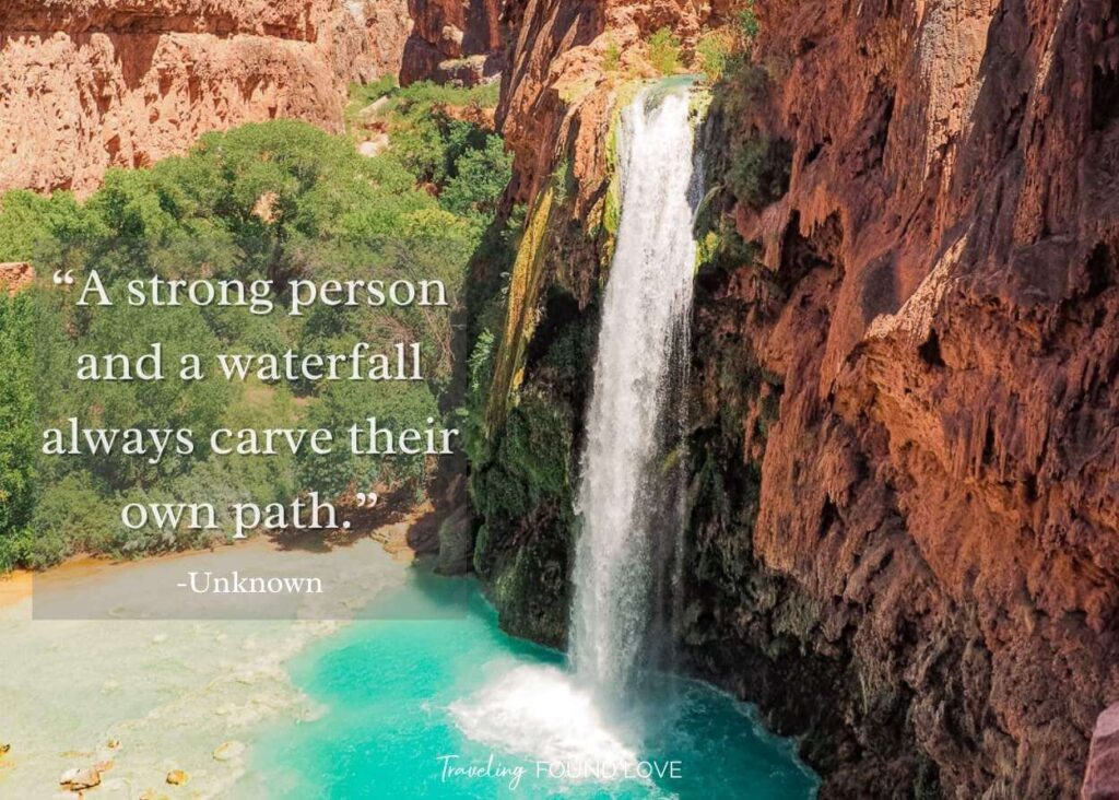 Quotes of falls with high waterfall falling into turquoise pool