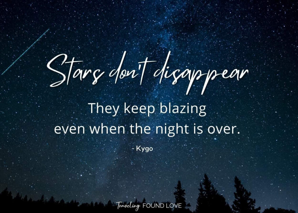 Stars Quote in front of night sky